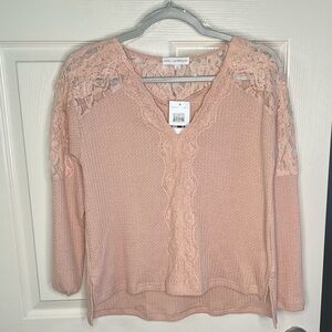 coco + jaimeson lace pink top Small